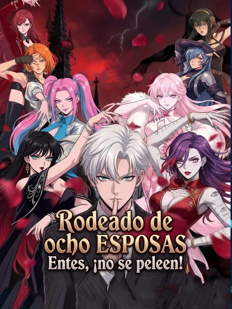 Rodeado de ocho esposas Entes, ¡no se peleen!