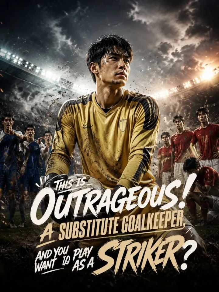 This is outrageous! A substitute goalkeeper, and you want me to play as a striker? — poster
