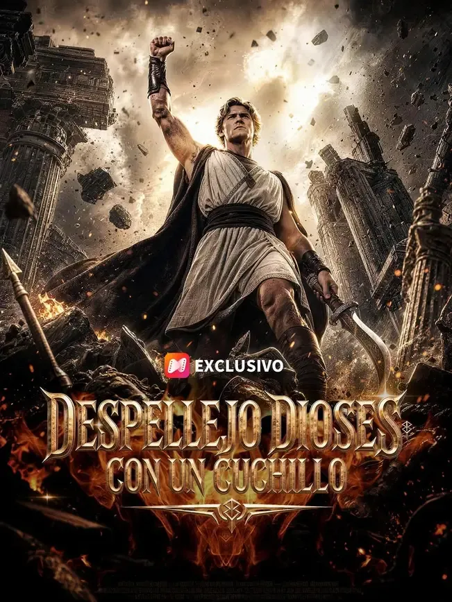 (Doblado) Despellejo dioses con un cuchillo — póster