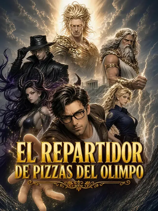El repartidor de pizzas del Olimpo — póster