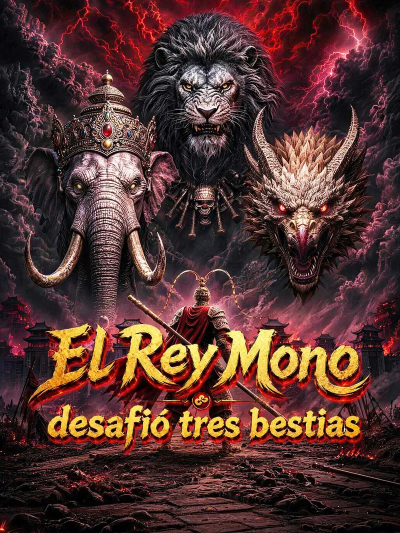 El Rey Mono desafió tres bestias — póster