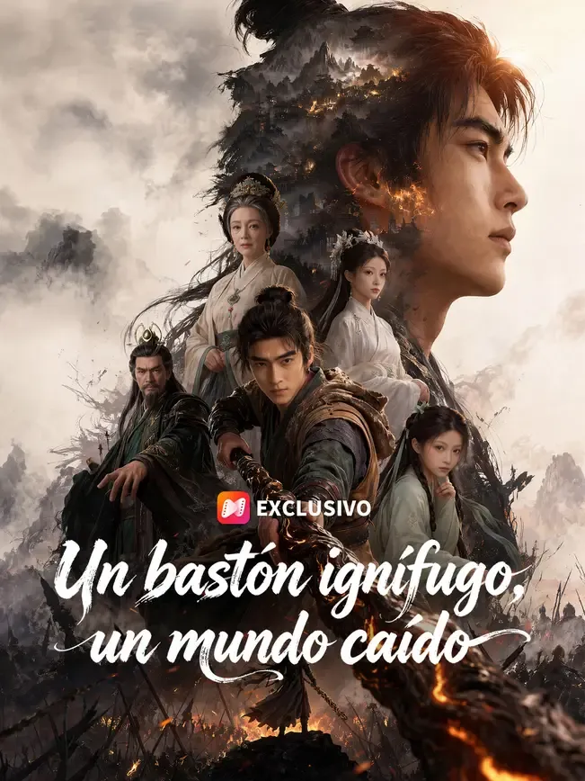 Un bastón ignífugo, un mundo caído — póster